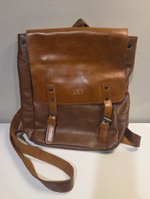 LXY Leather Backpack Vintage Bookbag Unisex Unisex Backpack price