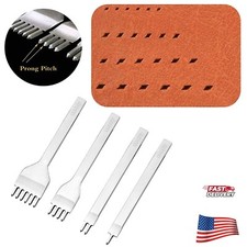 Leathercraft Hole Punch Steel 4mm 1/2/4/6 Prong Chisel Leather Craft Tools HO Hole Punch price