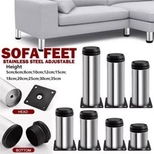 Set of 4 Stainless Steel Adjustable Furniture Legs Replacement Feet Sofa Table Corner Sofa / Set price