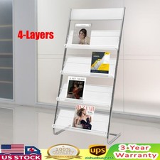 4 Tiers Newspaper Rack Magazine Stand Literature Holder Book Magazine Display US Magazine Rack / Newspaper Rack price