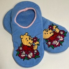 Vintage Disney Winnie the Pooh Bear Women's Slipper Socks S/M Avon 90s Sequin Women's Slipper Socks price