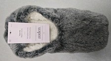 Auden Women's Faux Fur Slipper Socks With Gripper Bottoms Size M/L 8-10 Gray Women's Slipper Socks price