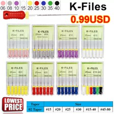 K Files DENTAL K-FILES ENDODONTIC FILE 21/25mm LENGTH SIZE 6 8 10 15 20 25 30 35 File price