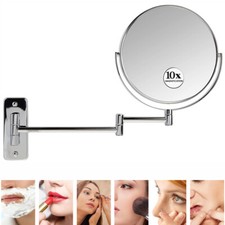 Polished Chrome Wall Makeup Mirror 10x Magnifying Bathroom Mirror 12” Swing Arm Bathroom Mirror price