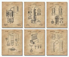 Prohibition Decor Garage Basement Bar Set of 6 Whiskey Bourbon Wall Art Prints Living Room & Lounge Set price