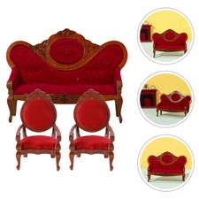 Miniature Doll Decor 3pcs Mini Sofa Set For Doll House Living Room Layout Living Room & Lounge Set price
