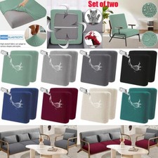 Set of 2 Waterproof Cushion Covers Non-Slip Outdoor Patio Couch Seat Slipcover Living Room & Lounge Set price