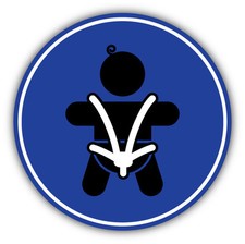 Baby Safety Seat Belt Sign Car Bumper Sticker Decal 5" x 5" Baby Car Seat Safety Belt price