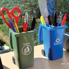 MINI CURBSIDE DESK TRASH & RECYCLE CAN GARBAGE OFFICE SET Office Trash Bin price