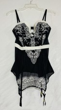 Victorias Secret Lace Black/White Garter Corset Bustier Romantic Sexy Fairycore Bustier price
