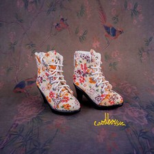 1/4 1/3 BJD Doll Shoes Floral High Heeled Boots Pointed Toe Lace-up 4 Colors High-Heeled Shoes price