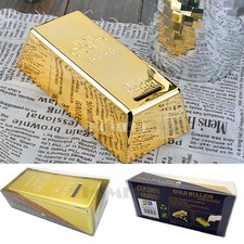 Gold Bullion Bar Money Bank Coin Box Saving Storage Piggy Tank Gift Novelty Kid Piggy Bank price