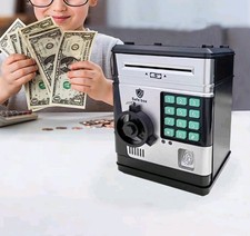 Electronic Password Piggy Bank Cash Coin Can Money Locker Auto Insert Bills Piggy Bank price