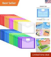 30 Pack 10 Color Plastic Envelopes Poly Envelopes, Hook & Loop Closure File F... Envelope price