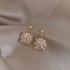 Elegant Women Cubic Zircon Dangle Earrings Crystal CZ Drop Earrings Jewelry Gift Silver Earrings price