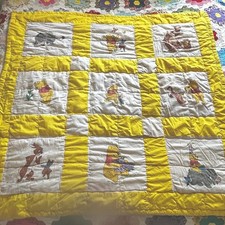 Vintage Winnie The Pooh And Friends Handmade Baby Quilt- Read Description Baby Quilt price