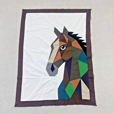 Handmade Original Horse Baby Quilt Top 40x53" Pieced~ BABY/BED/Wall Decor Baby Quilt price
