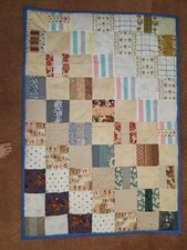 38" X 55" Reversible Homemade Crib Comforter (baby quilt) Hand-knotted #27 * Baby Quilt price