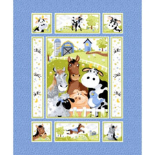 Barnyard Blues Susybee Baby Quilt Panel 36" x 45" Baby Quilt price