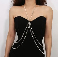Women Rhinestone Necklace Waist Pearl Party Jewel Metal Fashion Body Chain 31551 Body Chain price
