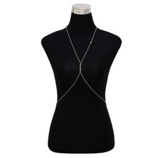 SHAPE Zinc Alloy Silver Trendy Body Chain Rhinestone Jewelry for Women Body Chain price