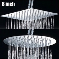 8in Round / Square Rainfall Shower Head Chrome Stainless Steel Bath Rain Sprayer Shower Set price
