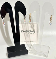 Swarovski Crystal Teardrop Huggie Hoop Earrings, Rhodium Plated Fashion Jewelry Swarovski Ring price