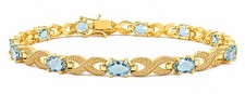 GENUINE 6.22 Cts AQUAMARINE & DIAMOND BRACELET 14K  YELLOW GOLD PLATED - NWT Diamond Bracelet price