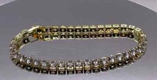 14k yellow gold over 925 silver tennis bracelet with lab created diamonds 7” lon Diamond Bracelet price