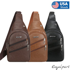 Men's Leather Sling Bag Chest Pack Crossbody Shoulder Backpack USB Earphone Port Men's Backpack price