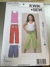 Kwik Sew Pattern 3519 ~ Girls Capri Pants ~ Shorts ~ Tank Top   Sz XS-XL Girls' Capri Pants price