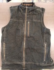 Kuhl Vintage Patina Dye Vest Mens XL Black Full Zip Outdoor Utility Distressed Men's Vest price