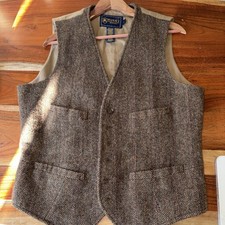 Ralph Lauren Rugby Men’s Tweed Vest Size L In Brown Men's Vest price