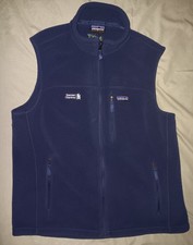 Patagonia Synchilla Fleece Vest Mens L Navy Blue Standard Chartered Logo Next Men's Vest price