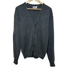 Vintage Windham Pointe Mens V-Neck Cardigan Sweater Medium Gray USA Dadcore Men's Cardigans price