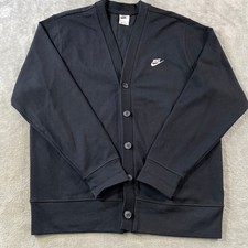 Nike Cardigan Mens Medium Black V Neck Button Casual Minimalist School Golf Men's Cardigans price