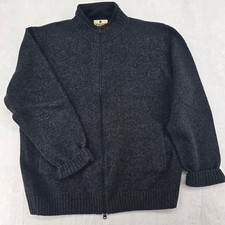 Woolrich Sweater Mens L Full Zip Cardigan Onyx Heather Gray Wool 9053 Jacket Men's Cardigans price