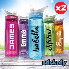 2x Water Bottle Name Label Sticker Personalized Kids School Lunch Box Drink (x2) School Label price
