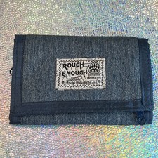 Rough Enough Blue Denim Trifold Wallet Outdoor Equipment Hiking Zipper Hook Loop Wallet (Outdoor) price