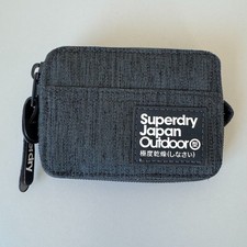 superdry japan outdoor fabric zip wallet in dark grey, os Wallet (Outdoor) price