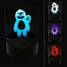 Sloth with Baby on Back 3D Illusion LED Night Light Sign Nightstand Desk Lamp Baby Room Nightstand price