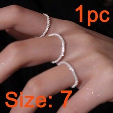 Fashion Silver Gypsophila Flash Chain Finger Ring Women Wedding Jewelry Gift Silver Ring price