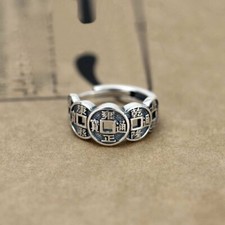 Pixiu Feng Shui Silver Plated Wealth Lucky Open Ring Buddhist Jewelry Adjustable Silver Ring price