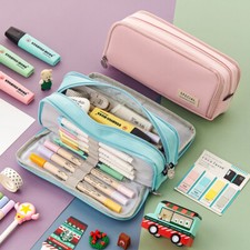 Large Pencil Case Pen Box School Stationery Cosmetic Makeup Pouch Zipper Bag Makeup Bag price