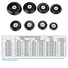 2 Set Luggage Suitcase Replacement Wheels OD 40mm/45mm/50mm/54mm/64mm/70mm/80mm Suitcase / Luggage price