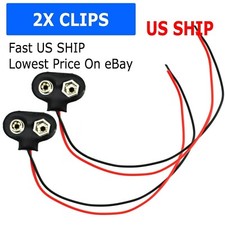 New Pack of 2x  9V Battery Connector Snap Clip Wire Connector Lead Holder T Type Connector price