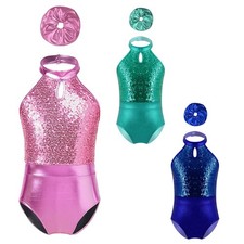 Kids Girls Leotards Ballet Bodysuit Stage Outfit Recital Sleeveless Patchwork Girls' Bodysuit price