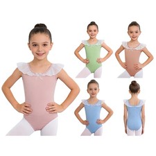 Girls Bodysuit Dance Dancewear Pageant Leotard Mesh Ruffles Classic Sleeveless Girls' Bodysuit price