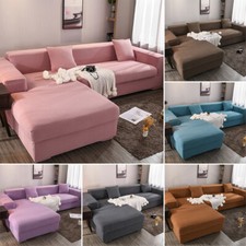 1/2/3/4 Seaters Stretch Sofa Cover L Shape Couch Slipcover Elastic Settee Covers Sofa & Couch Cover price