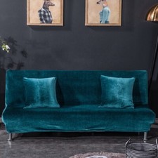 Velvet Thick Futon Cover Armless Sofa Bed Cover Stretch Folding Couch Slipcover Sofa & Couch Cover price